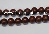 CNE09 15.5 inches 8mm round red stone needle beads wholesale