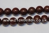 CNE10 15.5 inches 10mm round red stone needle beads wholesale