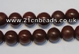 CNE11 15.5 inches 12mm round red stone needle beads wholesale