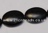 CNE18 15.5 inches 18*25mm oval black stone needle beads wholesale