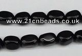 CNG03 15.5 inches 9*12mm nuggets black agate gemstone beads