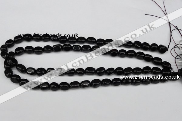 CNG03 15.5 inches 9*12mm nuggets black agate gemstone beads