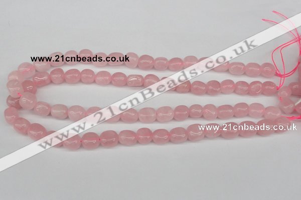 CNG07 15.5 inches 9*12mm nuggets rose quartz gemstone beads