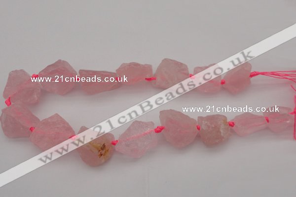 CNG1000 15.5 inches 15*25mm - 25*30mm nuggets rose quartz beads