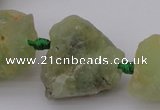 CNG1009 15.5 inches 15*25mm - 25*30mm nuggets green rutilated quartz beads