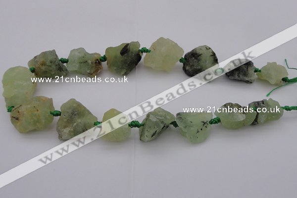 CNG1009 15.5 inches 15*25mm - 25*30mm nuggets green rutilated quartz beads