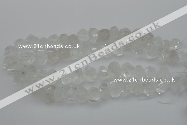 CNG1021 15.5 inches 10*14mm - 15*20mm faceted nuggets white crystal beads