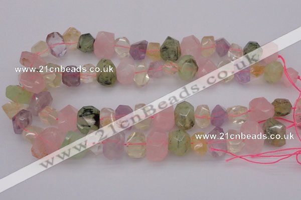 CNG1023 10*14mm - 15*20mm faceted nuggets multicolor quartz beads