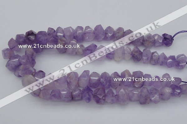 CNG1024 10*14mm - 15*20mm faceted nuggets lavender amethyst beads