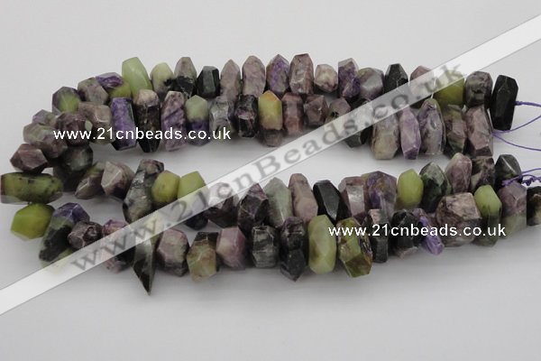 CNG1029 15.5 inches 10*14mm - 15*20mm faceted nuggets charoite beads