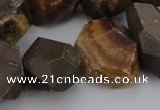 CNG1038 13*18mm - 18*25mm faceted nuggets ammonite fossil beads