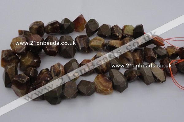 CNG1038 13*18mm - 18*25mm faceted nuggets ammonite fossil beads