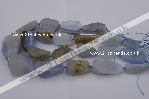 CNG1043 15.5 inches 18*25mm - 30*40mm nuggets blue lace agate beads