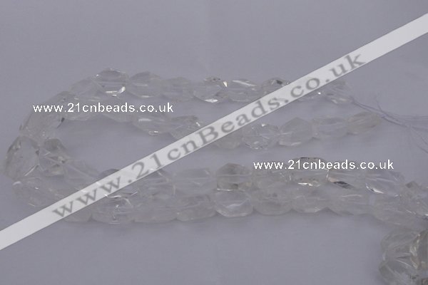 CNG1055 15.5 inches 12*16mm - 15*20mm faceted nuggets white crystal beads