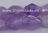 CNG1058 12*16mm - 15*20mm faceted nuggets lavender amethyst beads