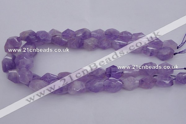 CNG1058 12*16mm - 15*20mm faceted nuggets lavender amethyst beads