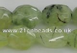 CNG1059 12*16mm - 15*20mm faceted nuggets green rutilated quartz beads