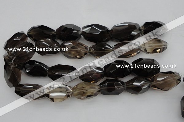 CNG1062 15.5 inches 18*25mm - 22*30mm faceted nuggets smoky quartz beads
