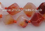 CNG1065 15.5 inches 12*16mm - 15*20mm faceted bicone red agate beads