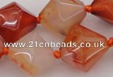 CNG1067 15.5 inches 15*20mm - 18*25mm faceted bicone red agate beads