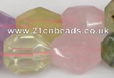 CNG1079 12*16mm - 15*20mm faceted nuggets multicolor quartz beads