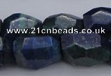 CNG1091 15*20mm - 18*25mm faceted nuggets lapis lzuli & chrysocolla beads