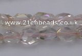 CNG1099 8*12mm - 10*14mm faceted nuggets AB-color white crystal beads