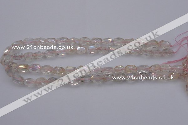 CNG1099 8*12mm - 10*14mm faceted nuggets AB-color white crystal beads