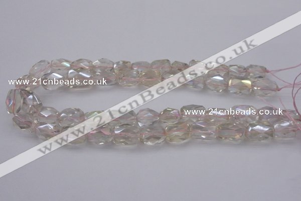 CNG1100 12*16mm - 13*18mm faceted nuggets AB-color white crystal beads