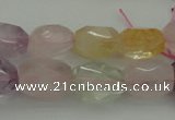 CNG1103 15.5 inches 12*16mm - 13*18mm faceted nuggets mixed quartz beads