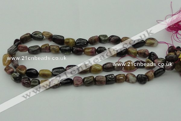 CNG1107 15.5 inches 8*12mm - 10*14mm nuggets tourmaline beads