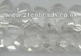 CNG1150 15.5 inches 10*14mm - 15*20mm faceted nuggets white crystal beads