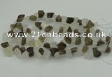 CNG1158 8*12mm - 13*18mm nuggets white crystal & smoky quartz beads