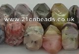 CNG1172 12*16mm - 15*20mm faceted nuggets pink opal gemstone beads