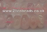 CNG1177 15.5 inches 6*14mm - 8*14mm nuggets rose quartz beads