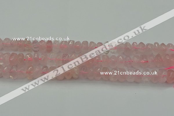 CNG1177 15.5 inches 6*14mm - 8*14mm nuggets rose quartz beads