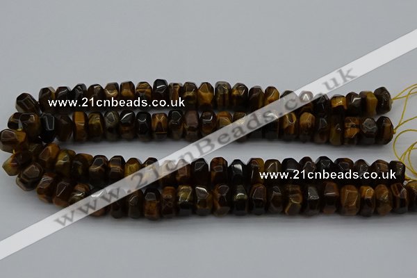 CNG1185 15.5 inches 6*14mm - 8*14mm nuggets yellow tiger eye beads