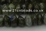 CNG1186 15.5 inches 6*14mm - 8*14mm nuggets labradorite beads