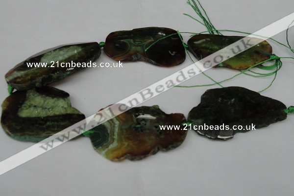 CNG1221 15.5 inches 30*50mm - 40*55mm freeform agate beads