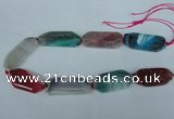 CNG1226 15.5 inches 20*35mm - 24*45mm freeform agate beads