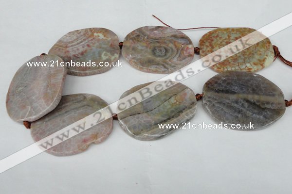 CNG1256 15.5 inches 40*50mm - 45*55mm freeform agate beads