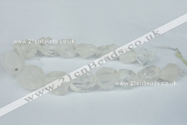 CNG1308 15*20mm – 25*30mm faceted nuggets white crystal beads