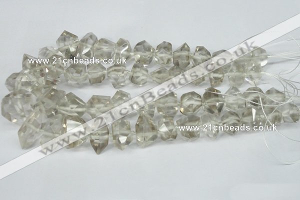 CNG1314 12*18mm – 14*28mm faceted nuggets smoky quartz beads