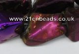 CNG1323 15.5 inches 15*30mm – 25*35mm nuggets plated quartz beads