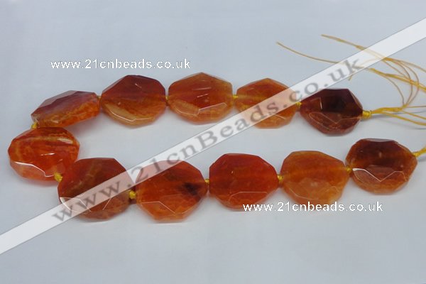 CNG1336 15.5 inches 32*35mm faceted freeform agate beads