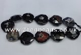 CNG1338 15.5 inches 32*35mm faceted freeform agate beads