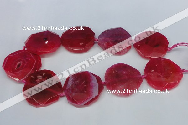 CNG1340 15.5 inches 42*45mm faceted freeform agate beads