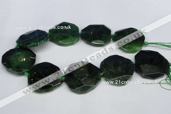 CNG1342 15.5 inches 42*45mm faceted freeform agate beads