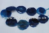 CNG1343 15.5 inches 42*45mm faceted freeform agate beads