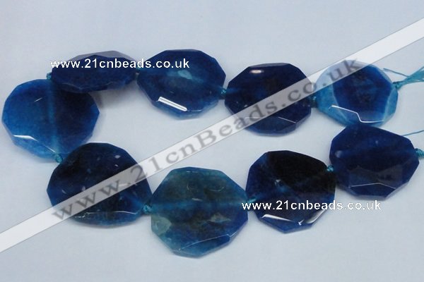 CNG1343 15.5 inches 42*45mm faceted freeform agate beads